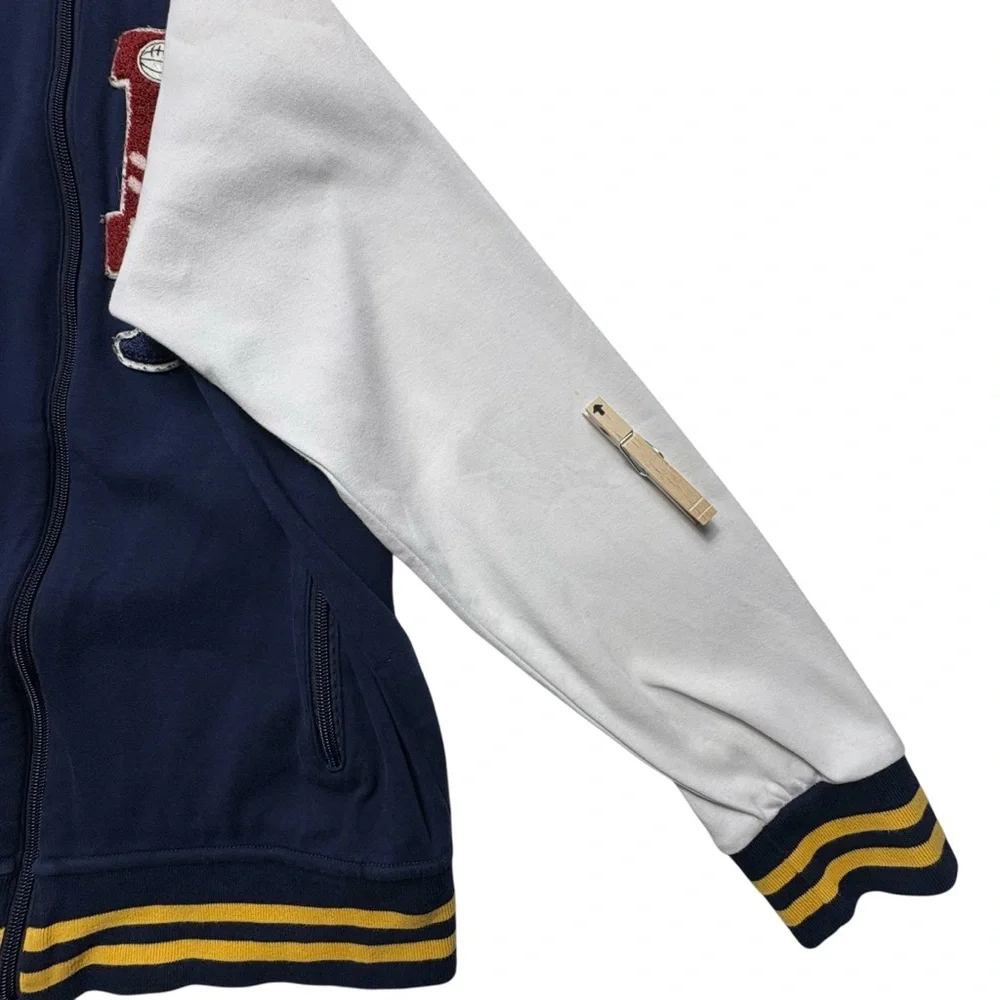 Polo Ralph Lauren P-Wing Patch Letterman Navy Blue Varsity Track Jacket M *READ - Picture 3 of 11